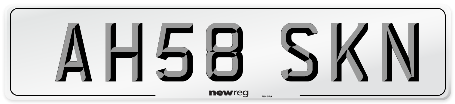 AH58 SKN Number Plate from New Reg